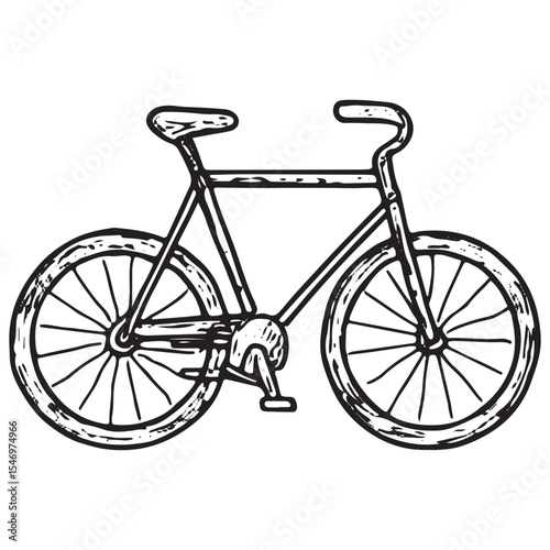 A hand-drawn bicycle icon, symbolizing eco-friendly transport, promoting healthy living and sustainable commuting for a cleaner, greener urban environment