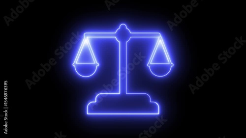 Scale icon neon light animation	