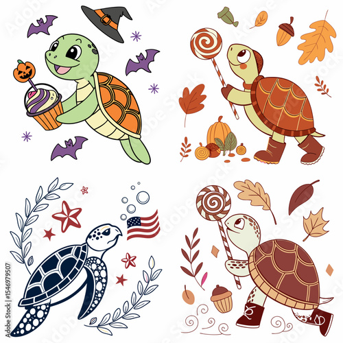 High-Quality sea turtles Illustrations in Various Styles – SVG Bundle