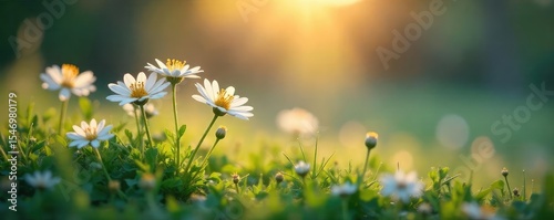 Serene nature scene with soft light illuminating delicate flowers, conveying a sense of spiritual peace and gentle beauty , spiritual, petals