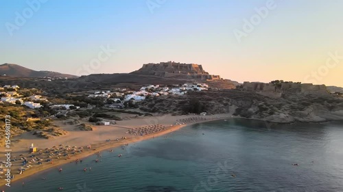 Golden Hour Over Lindos Bay, Rhodes Island: A Mesmerizing Aerial View