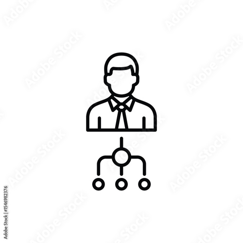 Simple icon of a manager leading a team.
