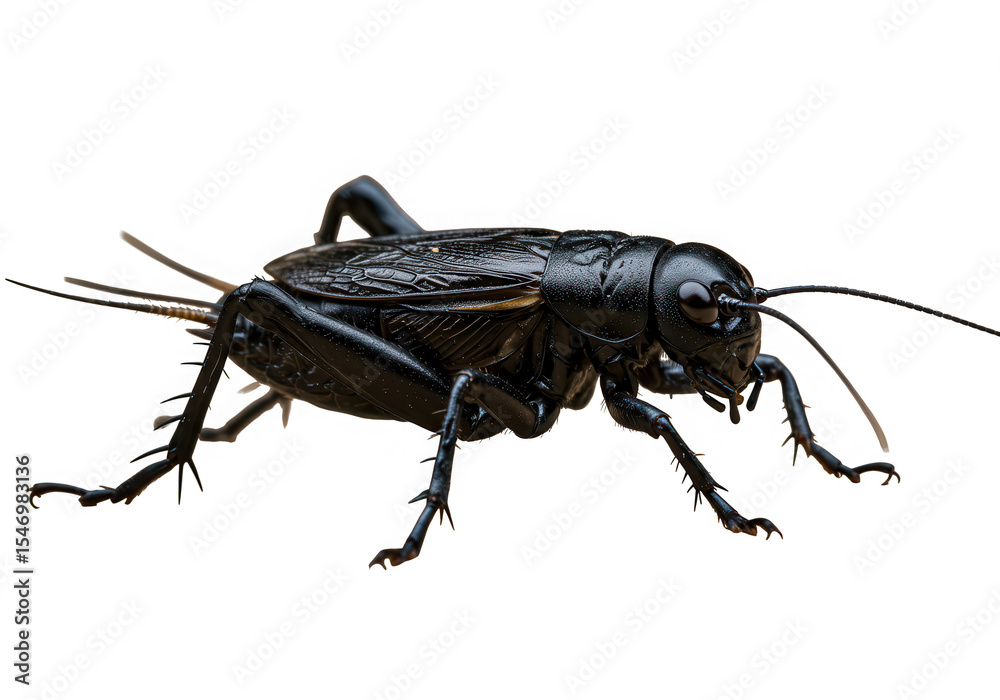 Naklejka premium Close up of a cricket insect isolated on transparent background