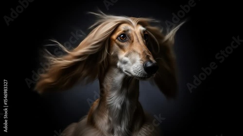 Wallpaper Mural Afghan Hound's Flowing Mane: A Portrait of Elegance and Grace in Motion Torontodigital.ca