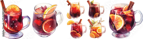 mulled wine watercolor clipart | mulled wine clipart for graphic resources