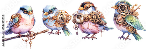 steampunk bird watercolor clipart | steampunk bird  clipart for graphic resources