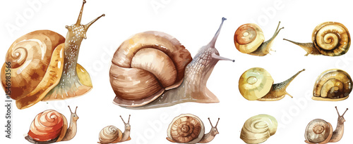 snail watercolor clipart | snail clipart for graphic resources