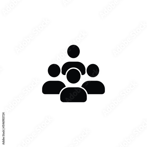 Simple icon representing a group of people working together.