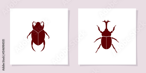 Simple silhouette logo of a beetle animal