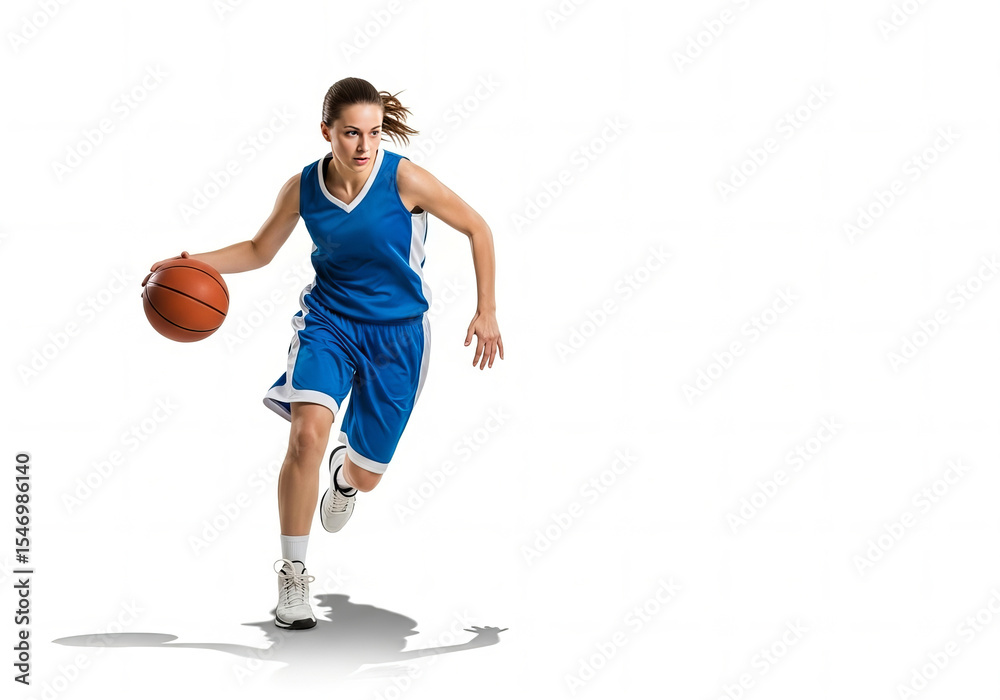Naklejka premium Female Basketball Player in Motion