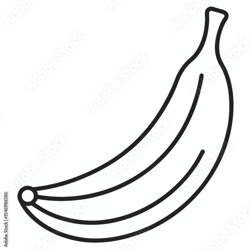 Banana outline on white background