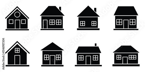 house icon set. home symbol.