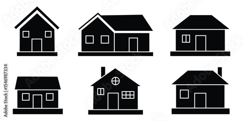 house icon set. home symbol.