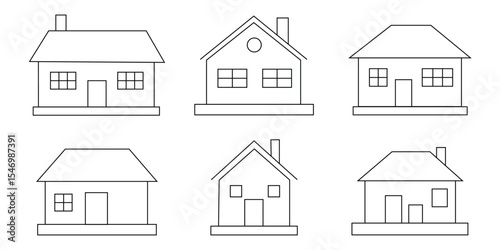  home icons. House symbol. House icon vector.