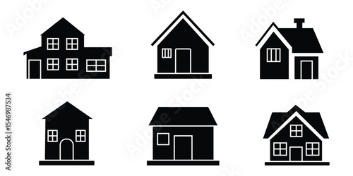 house icon set. home symbol.