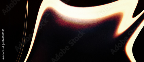 Abstract Illustration with Glowing Golden Waves on a Dark Background, Creating a Smooth and Elegant Flow.