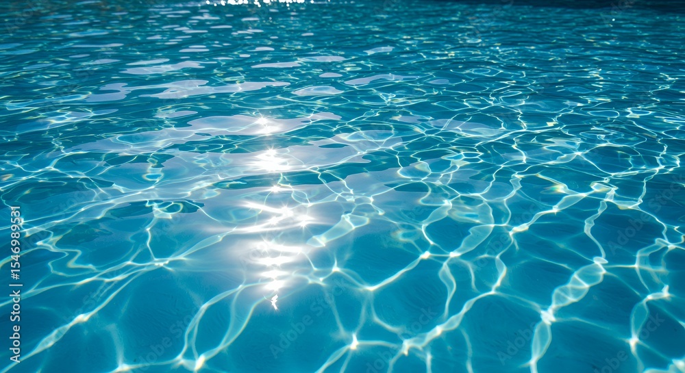 Obraz premium Sunlit Azure: Sparkling Reflections on a Tranquil Pool Surface