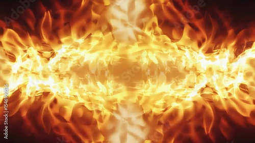 Abstract Flames Rising in Dynamic Pattern with Warm Colors