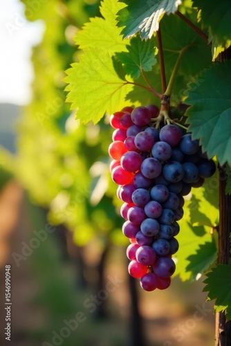 Wallpaper Mural Sun-drenched grapes hang heavy on the vine, ready for harvest at a picturesque winery Lush foliage surrounds the rows of vines, promising a bountiful yield of exquisite wine , organic, agriculture Torontodigital.ca