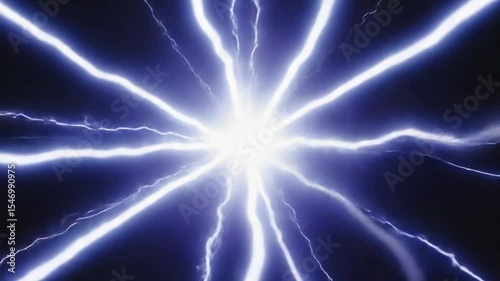 Electric Arcs Emanating from Central Light Source Dynamic Motion