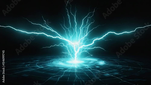 Electric Arcing Visual Effect on Dark Surface Technology Background