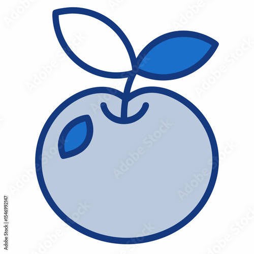 Blueberry outline on white background