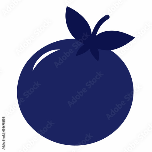 Blueberry silhouette on white background