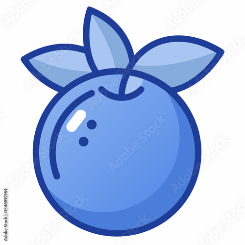 Blueberry outline on white background