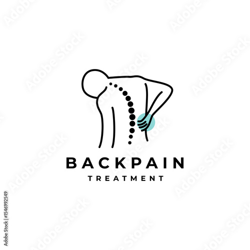 back pain treatment logo design vector icon illustration