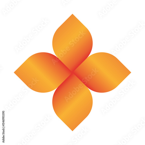 Elegant Orange and Gold Crossed Leaf Logo Design