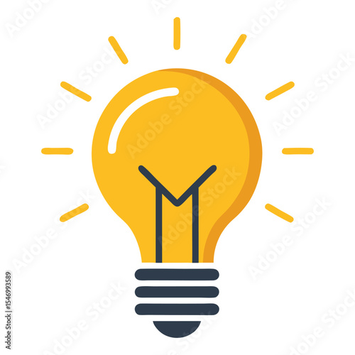 A bright, stylized light bulb icon representing an idea or innovation.