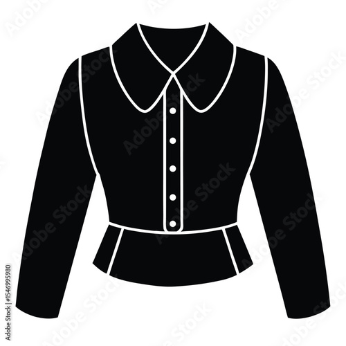 Black casual jacket vector illustration isolated on a white background