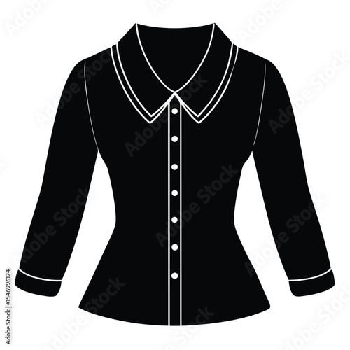 Black casual jacket vector illustration isolated on a white background