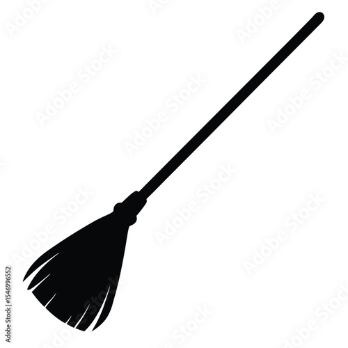 Broom and shovel cleaning tools isolated on white background