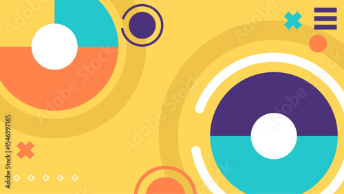 Abstract design with colorful circles and shapes ideal for web backgrounds, posters, social media graphics, and presentations. Perfect for vibrant designs.