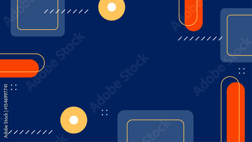 Abstract orange and blue shapes on a dark blue background suitable for web design, presentations, backgrounds, and creative projects.