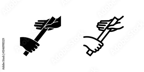 Dynamic relay baton icon for races, sports, and team competitions. Represents teamwork, speed, and athletic events.