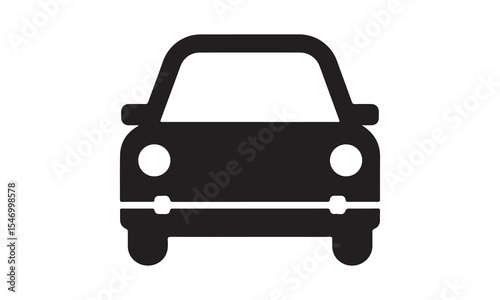 Black Car Front View Icon