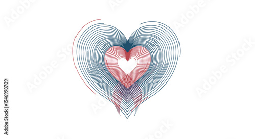A heart within hearts vector design graphic featuring love and relationships representation concept