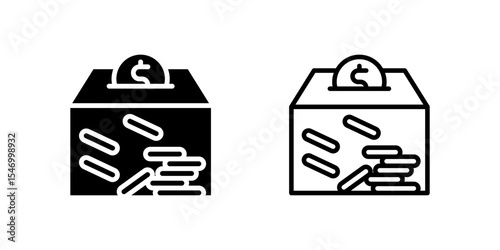 Modern savings and financial planning icons featuring money storage symbols for personal finance and banking applications