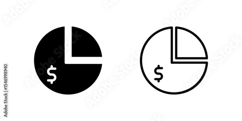 Professional stock market pie chart icons perfect for portfolio analysis, market research, and investment tracking applications