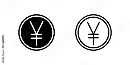 Clean Japanese yen currency icons with JPY symbols perfect for Asian financial markets and international currency applications