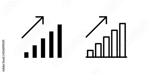 Dynamic growth and increase arrow icons perfect for analytics dashboards, business reports, and performance tracking applications