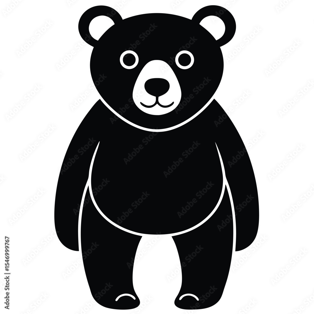 Fototapeta premium Vector illustration of a cute cartoon bear in wildlife style