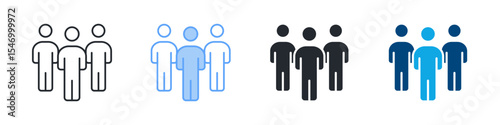 Customer Icon Set Multiple Style. Designed In Outline, Blue, Glyph, Dual Tone