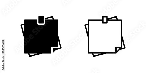 Sticky note icon set perfect for reminders and notes in office contexts