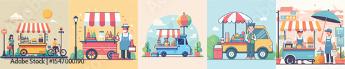 flat design street vendor vector image