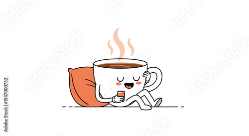 Relaxing morning coffee time a vector design about the simple joys of life