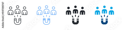 Referral Icon Set Multiple Style. Designed In Outline, Blue, Glyph, Dual Tone