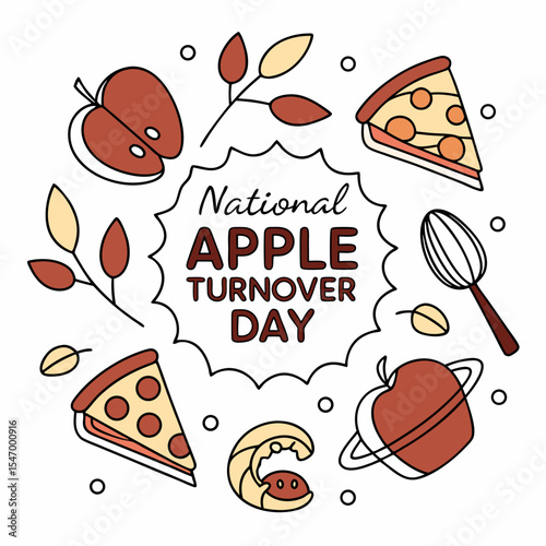 NATIONAL APPLE TURNOVER DAY vector illustration